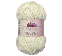 Wohnkult Himalaya 100 g Velvet Dolphin Wolle 40 Farben zur Auswahl Chenille Strickgarn Flauschgarn Glanz Accessoire Kleidung Decken (90008 | Vanille)