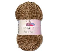 Wohnkult Himalaya 100 g Velvet Dolphin Wolle 40 Farben zur Auswahl Chenille Strickgarn Flauschgarn Glanz Accessoire Kleidung Decken (90037 | Braun)