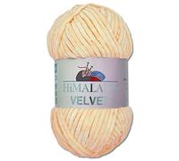 Wohnkult Himalaya 100 g Velvet Dolphin Wolle 40 Farben zur Auswahl Chenille Strickgarn Flauschgarn Glanz Accessoire Kleidung Decken (90033 | Apricot)