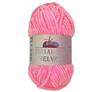 Wohnkult Himalaya 100 g Velvet Dolphin Wolle 40 Farben zur Auswahl Chenille Strickgarn Flauschgarn Glanz Accessoire Kleidung Decken (90009 | Pink)