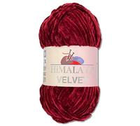 Wohnkult Himalaya 100 g Velvet Dolphin Wolle 40 Farben zur Auswahl Chenille Strickgarn Flauschgarn Glanz Accessoire Kleidung Decken (90022 | Kirschrot)