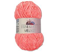 Wohnkult Himalaya 100 g Velvet Dolphin Wolle 40 Farben zur Auswahl Chenille Strickgarn Flauschgarn Glanz Accessoire Kleidung Decken (90046 | Lachsrosa)