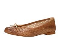 WOJAS - Damen-Ballerinas | Durchbrochene Oberfläche | Narbenleder | Flechtoptik | Perfekt für den Frühling | Eleganter Stil | 44006-52 - Braun, Größe 39