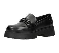 WOJAS - Damen-Mokassins | Dicke Sohle | Naturleder | Dekorative Kette | Elegant und Ganzjährig | 46112-51 - Schwarz, Größe 37