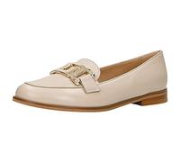 WOJAS - Damen Mokassins I auf Flacher Sohle I aus Hochwertigem Glattleder I Lederfutter I Zierkette I Sommerschuhe I Elegant und Bequem I 46225-54 - Beige, Gr. 37