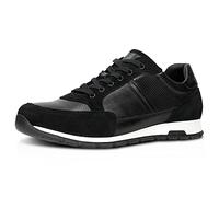 WOJAS - Herren Sneakers/Aus Kombiniertem Leder/Weiches Innenfutter/Sportlicher Style / 10051-71- Schwarz, Größe 46