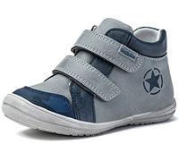 Wojtyłko Klettschuh Sneaker für Jungen Turnschuhe mit Innensohle aus Leder Kinderschuhe mit Klettverschluss Schuhe mit hohem Schaft (Grau, EU Schuhgrößensystem, Kleinkind, Herren, Numerisch, M, 22)