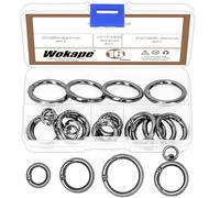 Wokape 16pcs Schlüsselanhänger Sortiment Kit, 0,47 "0,78" 1 "(ID) O-Ringe Schlüsselanhänger Clip Trigger Feder Karabiner, Pistole-schwarz Runde Metall Snap Haken Set für Schlüsselanhänger