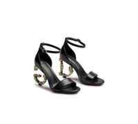 WOkismD Frauen Speziell geformte High Heels Open Toe Knöchel Strap Dicke High Heel Sandalen Prom Sexy Formale Schuhe 9.5CM High Heels,Schwarz,41 EU