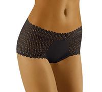 Wolbar Damen Hipsters Shorts Unterhose Unterwäsche Spitze WB418, Schwarz,M