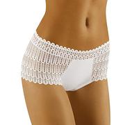 Wolbar Damen Hipsters Shorts Unterhose Unterwäsche Spitze WB418, Weiß,S