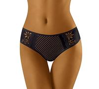 Wolbar Damen Hüft-String WB101, Schwarz,L