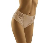 Wolbar Damen Maxi-Slip Mit Spitzeneinsatz WB51, Beige,XL