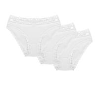 Wolbar Damen Mini-Slip 3-Er Pack Spitze Klassisch Elegant Sinnlich WB158, Weiß,M