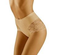 Wolbar Damen Sexy Shapewear-Slips Spitze Miederslip Hohe Taille Figurformende WB184, Beige,S