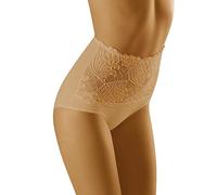 Wolbar Damen Sexy Shapewear-Slips Spitze Miederslip Hohe Taille Figurformende WB207, Beige,L