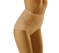 Wolbar Damen Sexy Shapewear-Slips Spitze Miederslip Hohe Taille Figurformende WB207, Beige,M