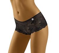 Wolbar Damen Sexy Short-Strings Spitze Miederslip Slips Boxershorts 3502, Schwarz,L