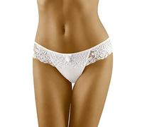 Wolbar Damen Sexy Tanga-Strings Spitze Miederslip Slips Mit Tiefer Hüftlinie WB09, Weiß,S