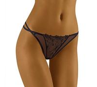 Wolbar Damen Sexy Tanga-Strings Spitze Miederslip Slips Mit Tiefer Hüftlinie WB119, Schwarz,S