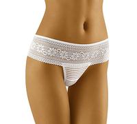 Wolbar Damen Sexy Tanga-Strings Spitze Miederslip Slips Mit Tiefer Hüftlinie WB92, Weiß,L