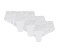Wolbar Damen Shorts 3Er Pack Spitze Pantys Slips Boxershorts Hipster Unterwäsche WB413, Weiß,L