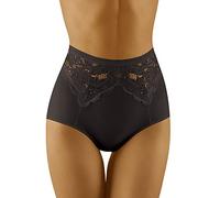 Wolbar Damen Slip Hoher Bund Shapewear Spitze Unterhose WB422, Schwarz,X-Large