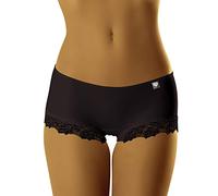 Wolbar Damen Slip Unterhose Shorts Unterwäsche Glatt Diamond 3504, Schwarz,S