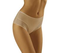 Wolbar Damen Slips Panties Höschen Hohe Taille Slips Hoher Taillenslip Bauchkontrolle Glatte Beschichtete Für Den Alltag Unterhosen Maxi-Slip WB129, Beige,L