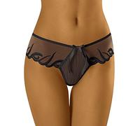 Wol-Bar Wolbar Transparenter Damen String WB14, Schwarz,L