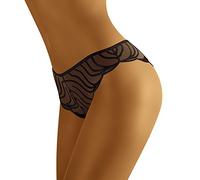 Wolbar Transparenter Damen String WB27, Schwarz,Medium