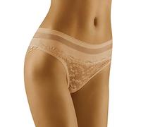 Wolbar Damen Slip Unterhose Unterwäsche mit normalem Bund WB404, Farbe:Beige, Größe:S