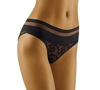 Wolbar WB404 Dame Slip Unterhose Unterwäsche Normaler Bund, Schwarz,Large