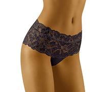 Wolbar WB413 Dame Shorts Hipsters Spitze Normaler Bund, Schwarz,Small