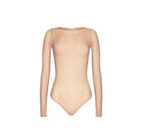 Wolford Body für Damen, schmale Passform, durchscheinend, blickdicht, langärmelig, mit 3D-Strickmuster, gerader Ausschnitt, Ziemlich leicht/weiß, S