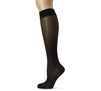 Wolford Damen 31248 Kniestruempfe, Frauen Struempfe,Shapewear,Basic,transparent,schimmernd,weich,komfortabel.7005 black,Medium (M)