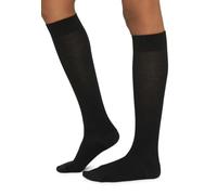 Wolford Damen Matt Fein Kniestrümpfe Merino Knee - Highs 31310, Gr. Large (Herstellergröße: L), Schwarz (black 7005)
