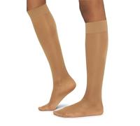 Wolford Damen Matt Fein Kniestrümpfe Satin Touch 20 Knee - Highs 31206, 20 DEN, Gr. Small, Beige (Caramel 4004)