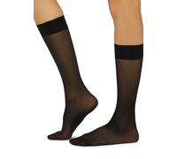 Wolford Damen Kniestrümpfe Satin Touch 20 – matt, 20 DEN – Schwarz, Gr. S
