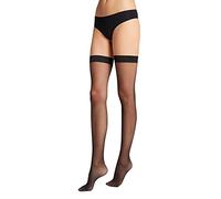 Wolford Damen Matt Fein Strumpfhose Individual 10 Stay - Up 21663, 10 DEN, Gr. Small, Schwarz (Black 7005)