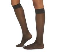 Wolford Damen Matt Fein Kniestrümpfe Satin Touch 20 Knee - Highs 31206, 20 DEN, Gr. Small, Schwarz (Nearly Black 7212)