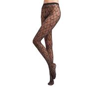 Wolford Damen W-Pattern Tights, Frauen Netzstrumpfhose,Struempfe durchscheinend gemustert,9180 black/black,Small (S)