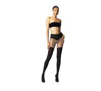 Wolford Strumpfgürtel-Strumpfhose für Damen, 40 Denier, durchscheinend, blickdicht, matt, mit weichem Strickbund, Rundstrick-Design, Ziemlich leicht/schwarz, S