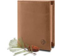 Wolfstrøm Geldbörse Herren Damen Leder Klein Münzfach RFID Hochformat 'Svåla' - Mini Portemonnaie, Slim-Wallet NFC Karten Schutz Dünn - Kleine Brieftasche, Portmonee, Geldbeutel Männer - Whiskey