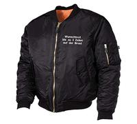 Wolfszeit Bomberjacke MA1 - nach Wunsch Bestickt - personalisiert mit deinem Text