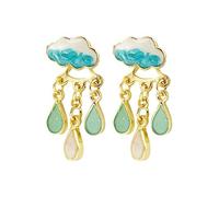 Wolkenblaue Regentropfen Ohrringe für Frauen, einzigartige, leichte Ohrstecker für Frauen und Mädchen, Statement Schmuck, Regentropfen Ohrstecker