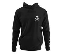 Wolkenbruch® Hoodie Totenkopf Skull Crossbones, schwarz, Gr.3XL