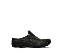 Wolky Roll Slide Clogs Leder forestgrün Größe 42