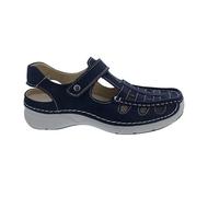 Wolky Rolling Sun 0720436-820, Fantastic Leather (Glattleder), Denim, Klettverschluss Blau Gr. 41