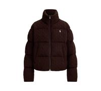 Woll-Kaschmir-Pufferjacke mit Zopfmuster S Brown